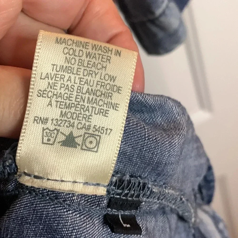 EUC BELLA DAHL womens blue sz large pullover denim shirt - Picture 7 of 12